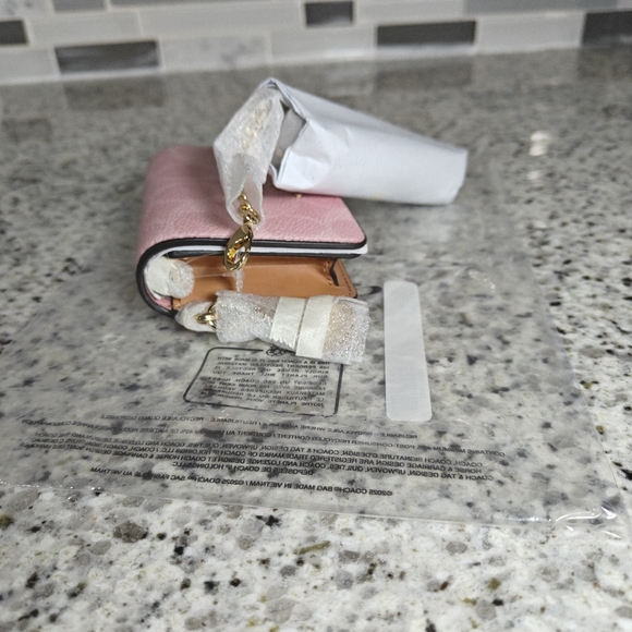 Coach Mini Wallet On A Chain In Signature Canvas With Charms (Powder pink) - Picture 8 of 12